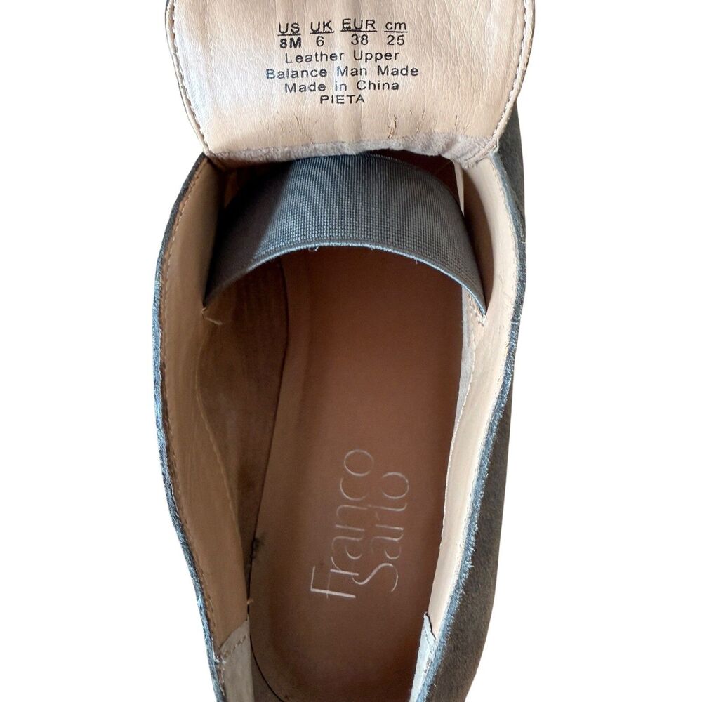 Franco Sarto Oxford Size 8 Pieta Slip-On Leather Suede Gray Loafers Casual - Picture 5 of 8